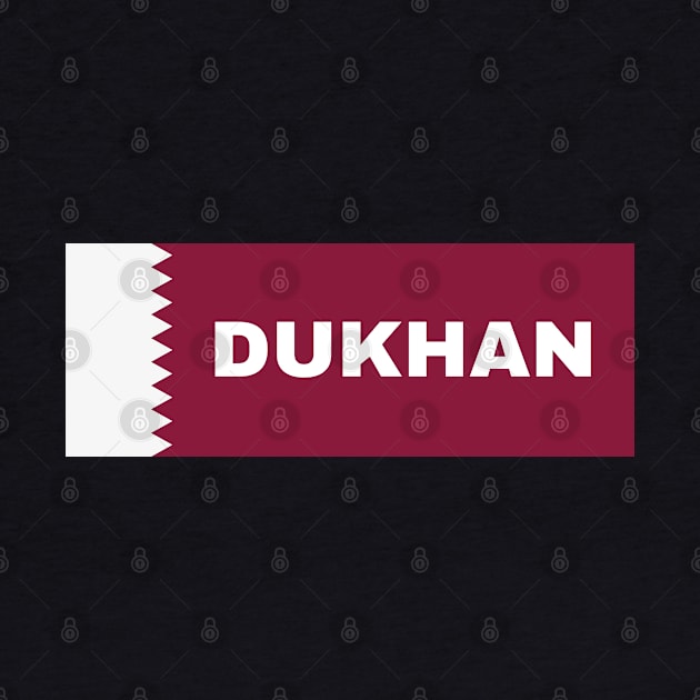 Dukhan City in Qatar Flag by aybe7elf